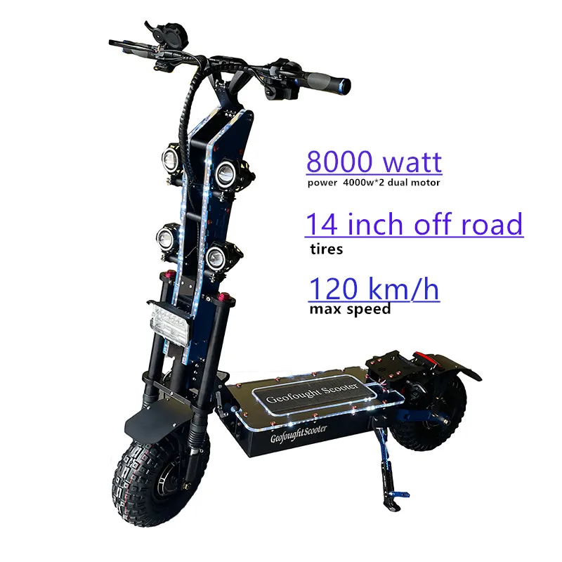 

Geofought 120KM/H fast 72V 8000W scooter electric off road adult foldable Dual Motor Electric Scooter