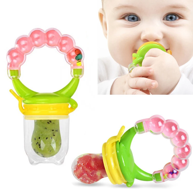 

New Customized Cute Eat Vegetable Food Silicone Bite Bag Easy To Hold Baby Fruit Feeder Pacifie, 5 color in stock,customized is acceptable