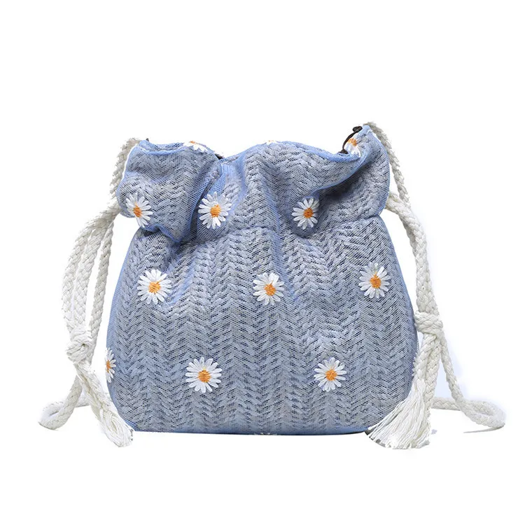 

Women String Straw Woven Bag Wholesale Woven Messenger Straw Handbag Lady Supplier Little Fresh Beach Sling Straw Bag