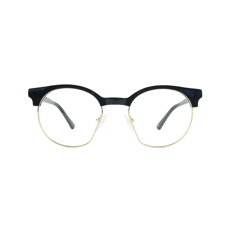 

2021 stylish eyewear Design stainless steel Metal and acetate customer logo design glasses Optical Frames, 4 colors or customized