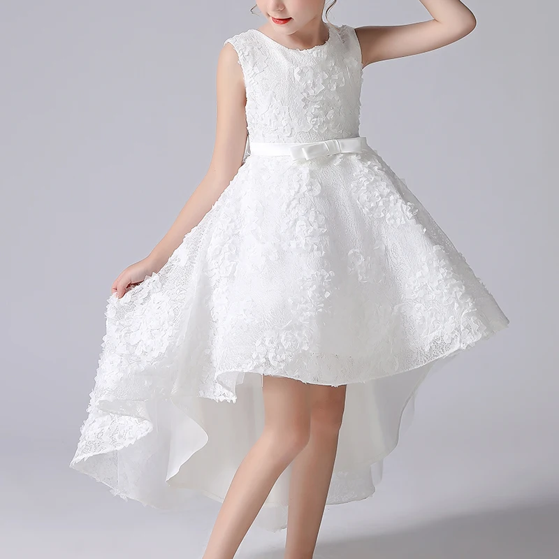 

2021 Elegant Temperament Floral Sleeveless Lace Dress Up Comfortable Fabric Breathable Quick Dry Children's Princess Dress Party