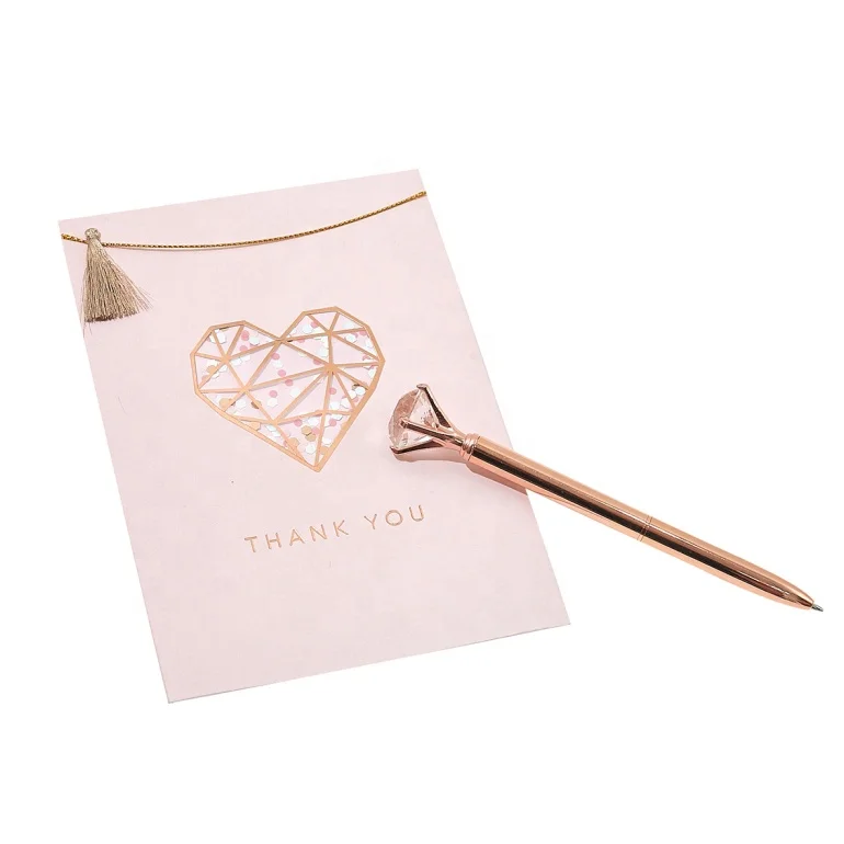 
2020 New Products Luxury Diamond Gift Pen Set, Custom Printing Metal Pen With Box For Girl 