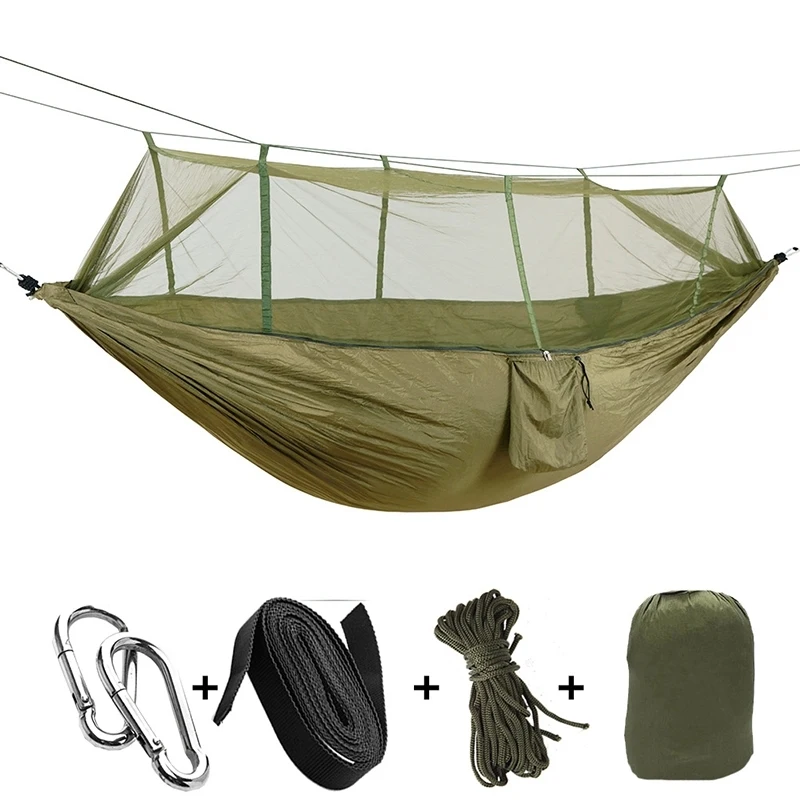 

Dropshipping Outdoor Mosquito Net Parachute Hammock Camping Hanging Sleeping Bed Swing Portable Double Chair 260 x 140cm