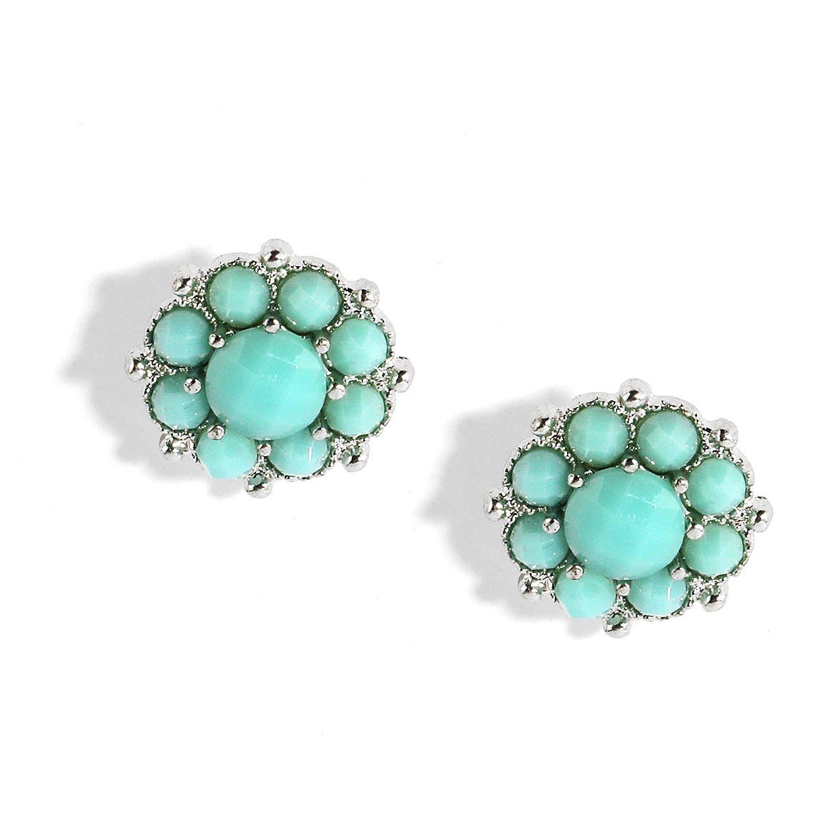 

Unique Cute turquoise beaded Flower stud earrings for women 2022