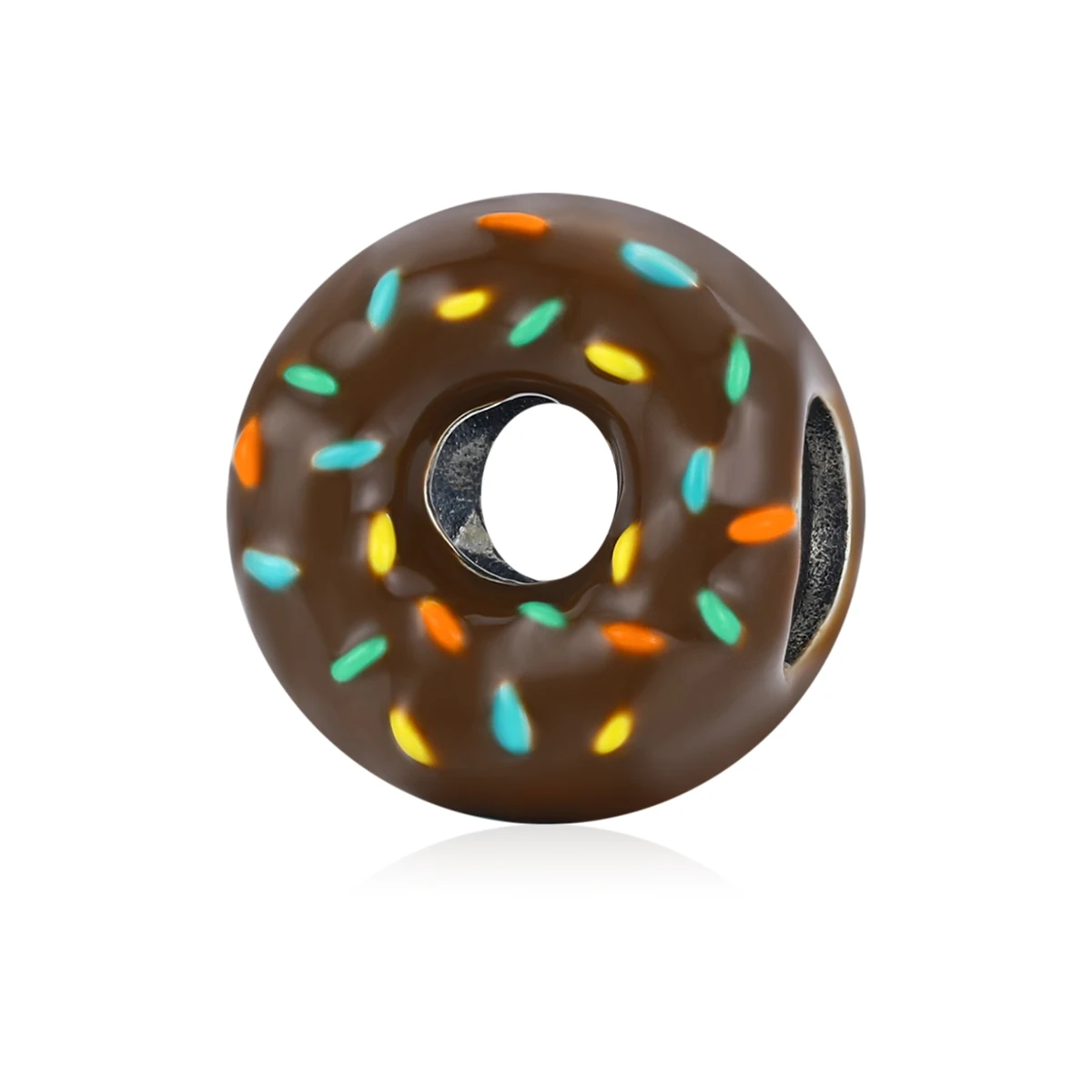 

SCC1820 New design 925 silver chocolate donut beads charm for DIY jewelry