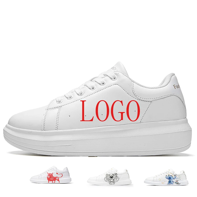

2021Spring Outdoor Luxury Leather Custom Logo Fashion White Unisex Chunky Sneakers Men's Casual Shoes