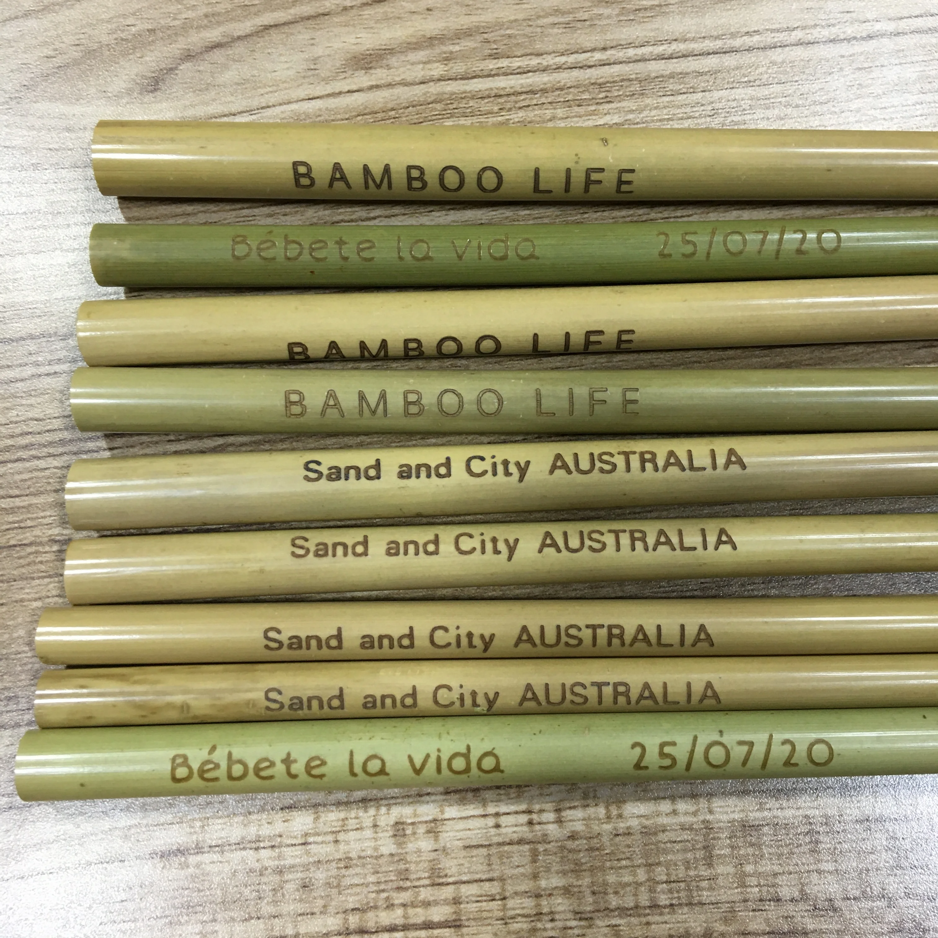 

Logo Customized Reusable Organic Natural Bamboo laser custom logo Drinking Degradable Bamboo Straw