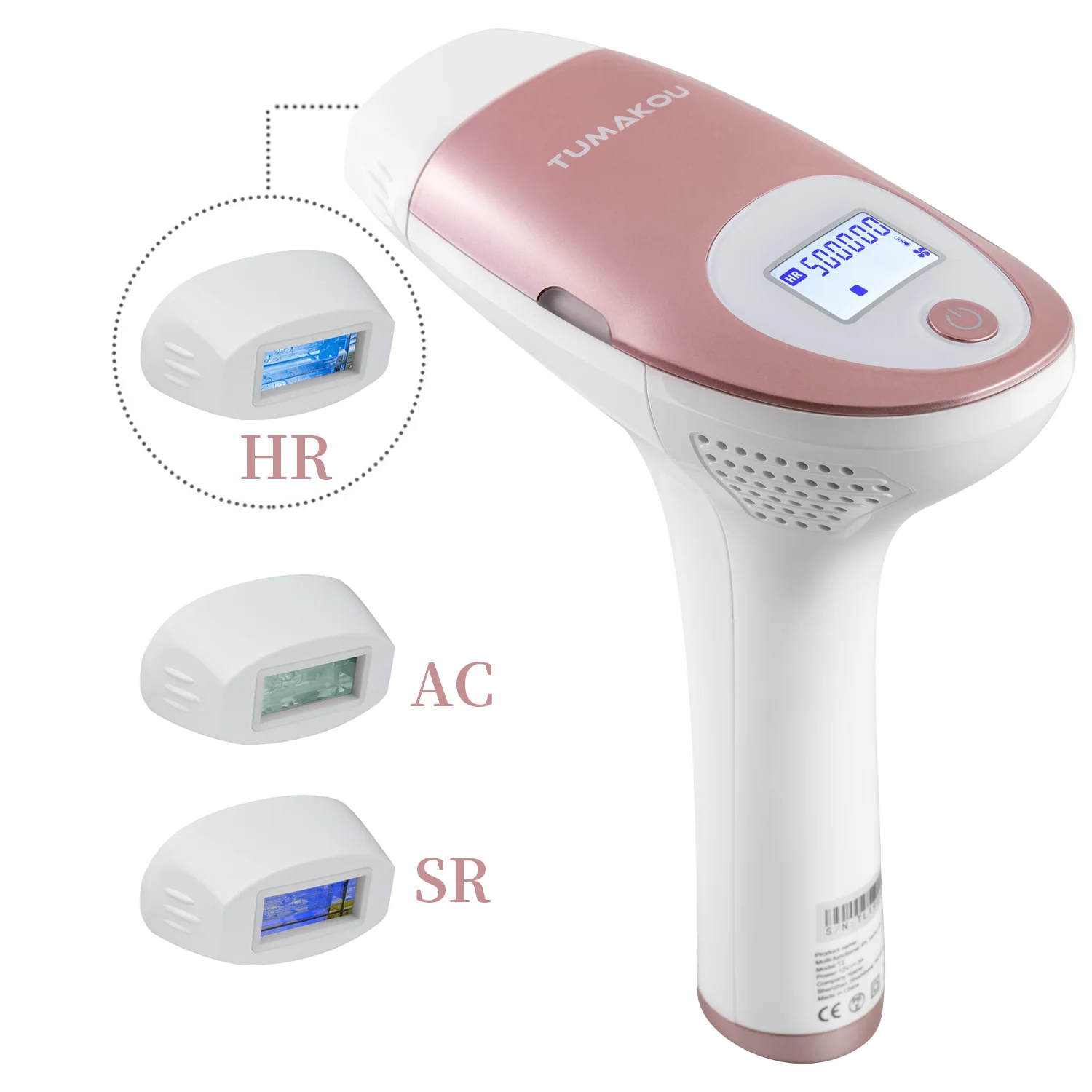 

TUMAKOU Face and Body Lazer Epilator Permanent Remover 500,000 Flashes IPL Laser Hair Removal Machine Depiladora (HR+SR+AC)3IN1