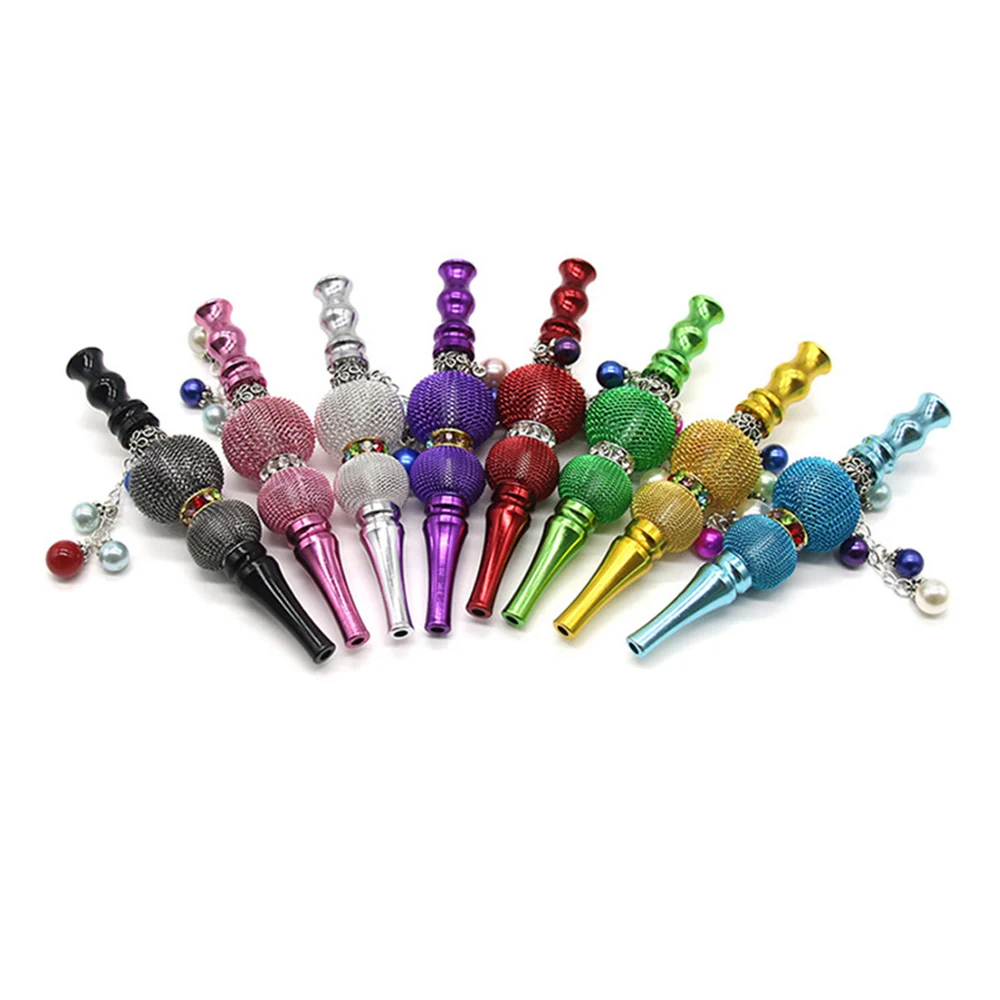 

High Quality Hookah Shisha Blunt Holder Cigarette Mouthpiece Women Metal Hookah Mouth Tips