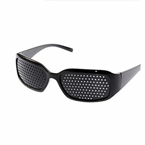 

Queena Black Pinhole Sunglasses Anti-fatigue Vision Care Pin Hole Microporous Glasses Eye Exercise Eyesight Improve Anti-myopia, 6 colors