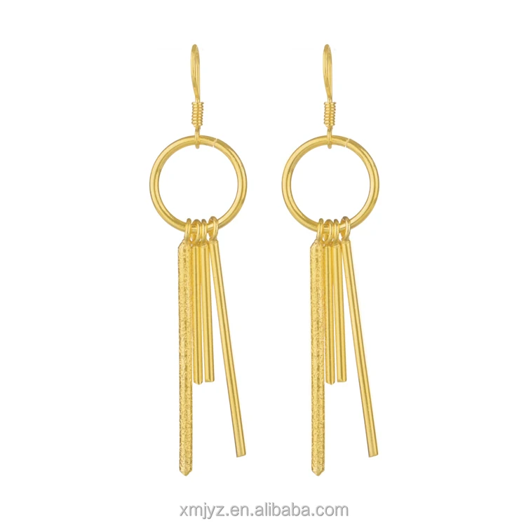 

Brass Gold-Plated 18K Long Fashion Earrings Ear Hooks Niche Individual Earrings A Generation Of Hair Accessories