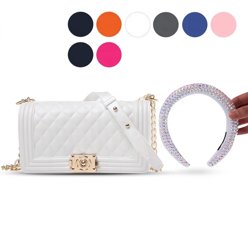 

jelly handbags and headband set 2021 new arrivals pvc women designer jelly purses bags women handbags purses