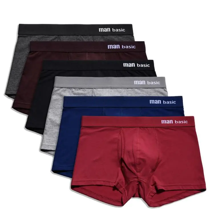 

2021 Wholesale Men Boxer Shorts Breathable Solid Casual Cotton Mens Underwear Plus Size Men's Briefs & Boxers, As picture shows