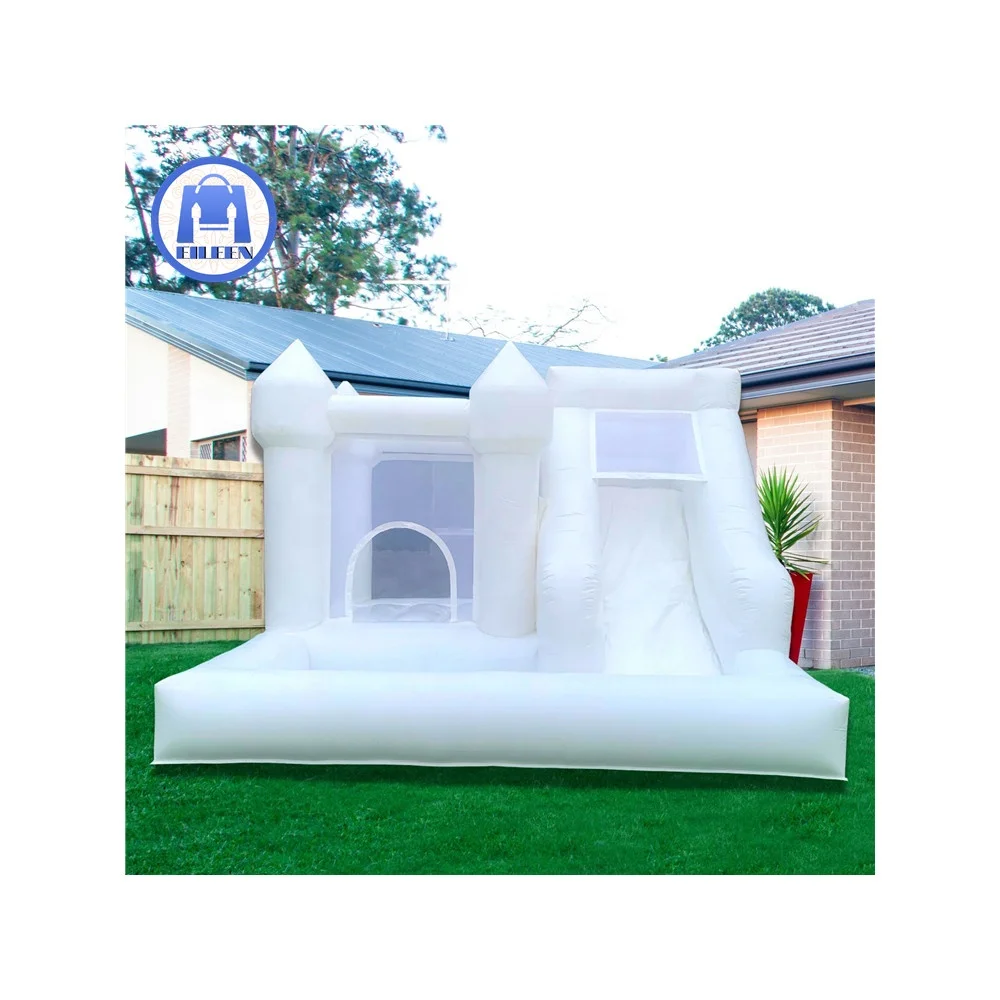 

New Design White Bounce House With Slide Bounce House White Inflatable Bounce House With Ball Pool RTS