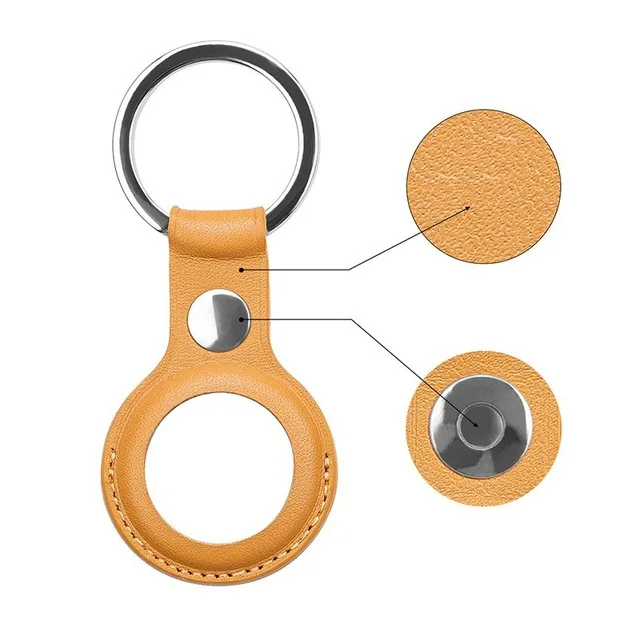

OEM LOGO Anti-lost Protective Cover Genuine Leather Case For Apple Airtags With Key Ring case For Airtag