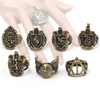 

Hogwarts Gryffindor Slytherin Ravenclaw Hufflepuff Badge Vintage HARRY POTTER Ring