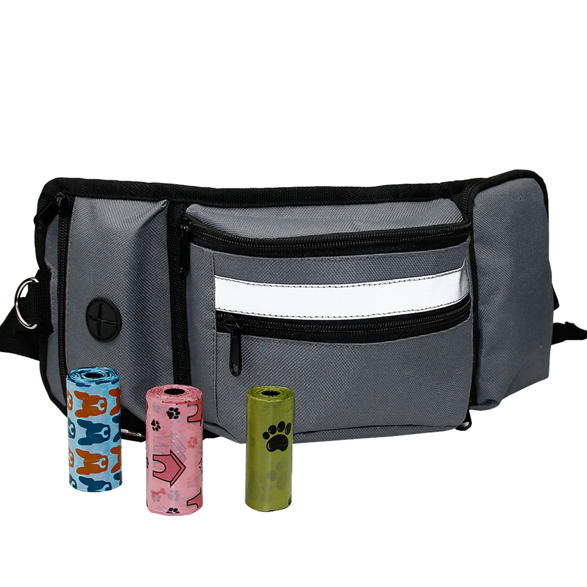 

Wholesale Manufacture Easy Carring Durable Dog Bag Customized Pet Treat Holder Bag Pet Training Bag Treat Pouch with Waist Belt, Black/grey