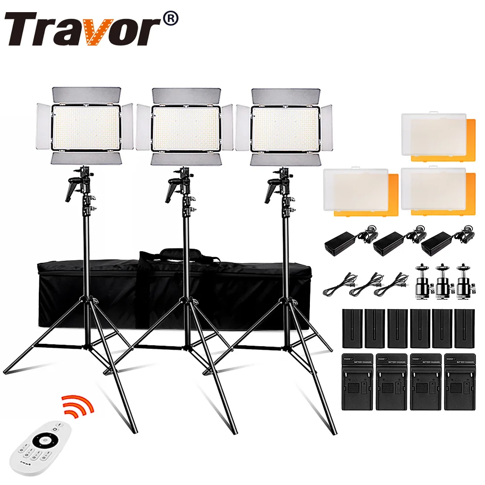 

Travor TL-600A 3 set led panel photography studio fill light kit photographic lamp for video camera shooting