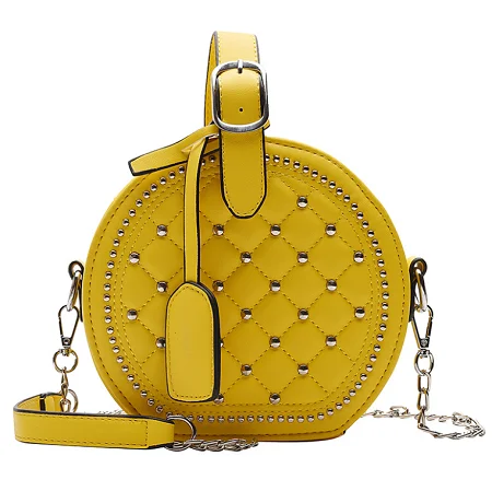 

hot fast selling fashion Rivet round shape handbag for women lady purse bolsa summer bags for women, Multi colors for choice