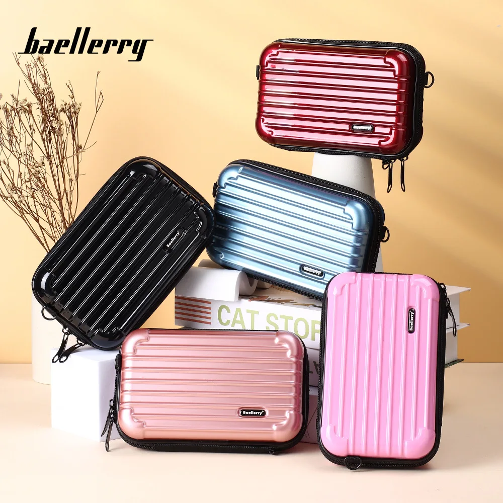 

baellerry Portable travel Cosmetic women's shoulder bags casual 2023 PC + ABS material schulter inclined shoulder messenger bags