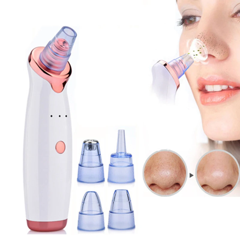 

Vacuum Electric Facial Blackhead Remover Pore Cleaner Face Deep Nose Cleaner T Zone Pore Acne Pimple Removal Machine, White