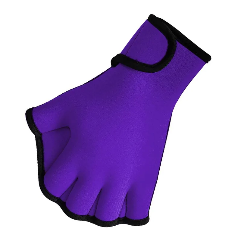 

Whole Finger Sports Training Exercise Neoprene Webbed Swimming Diving Gloves, Blue, black, yellow, gray, purple
