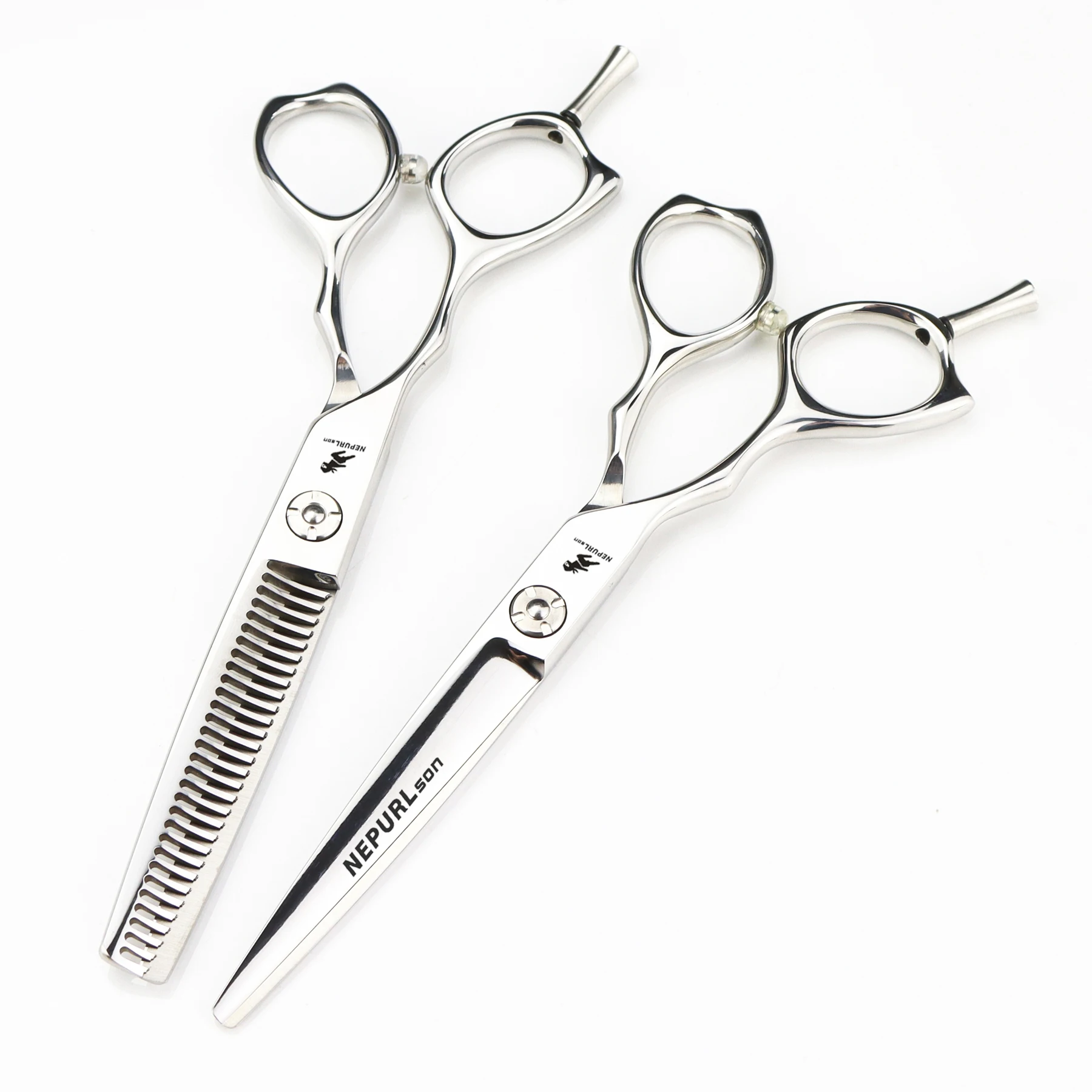 

6.0 inch NEPURLson left-handed new fashion design beauty barber scissors flat scissors tooth Hair scissors