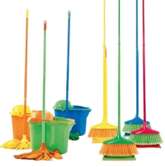 

home cleaning tools of broom handle