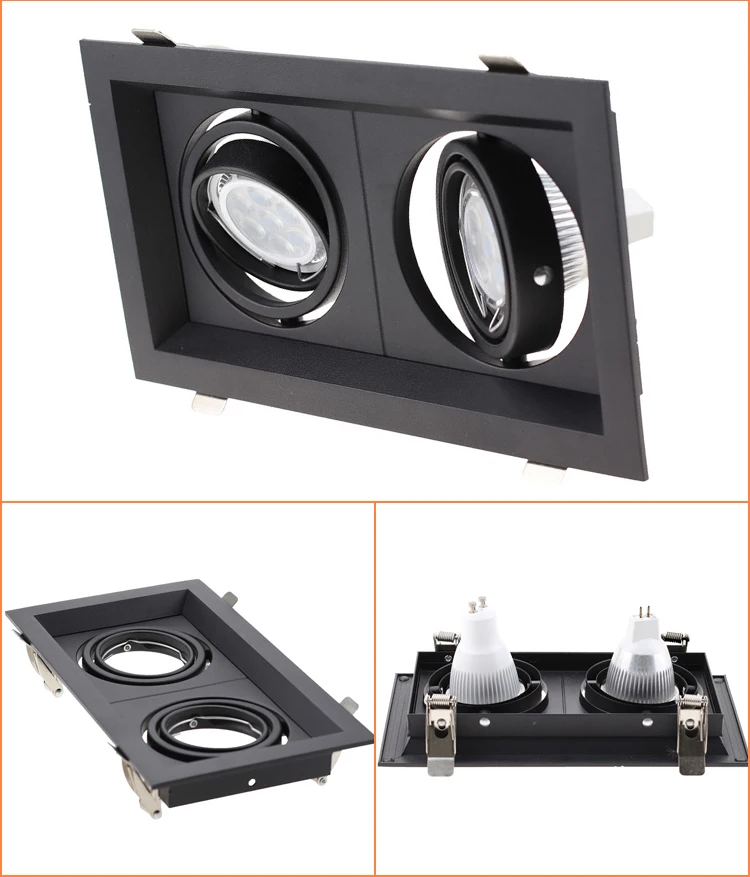 Square MR16 Recessed Lighting GU10 Halogen Lamp Holder Fittings For Led Ceiling Downlight