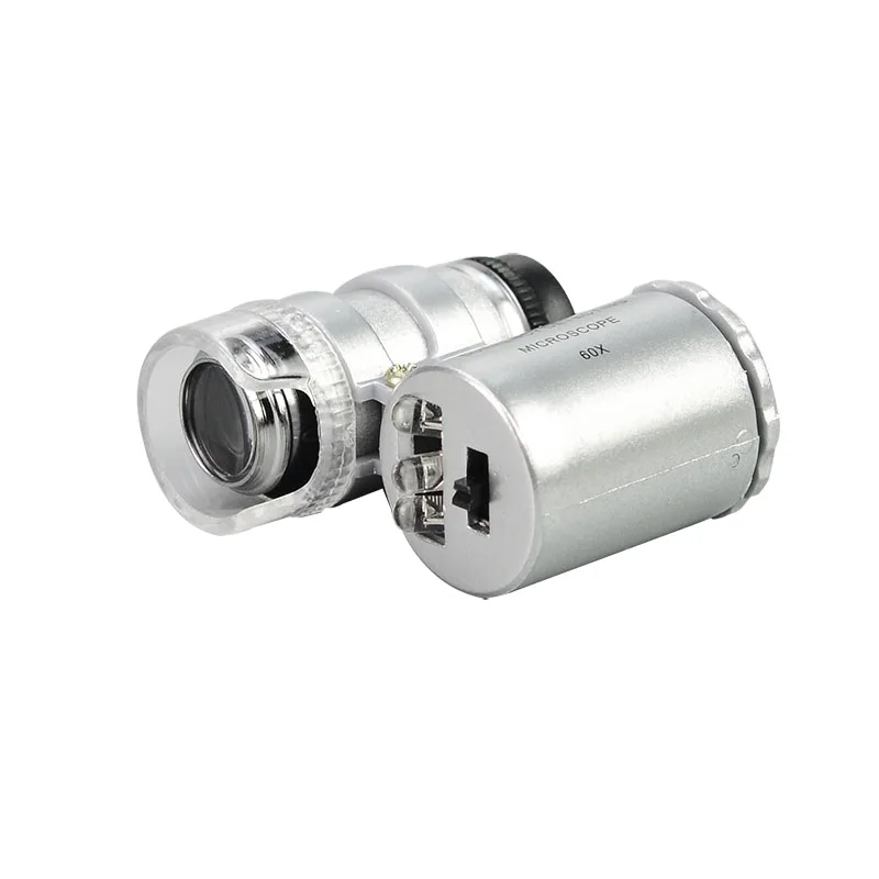 
NO.9882 60x Mini Microscope Magnification Jewelers Loupe With LED UV Light 