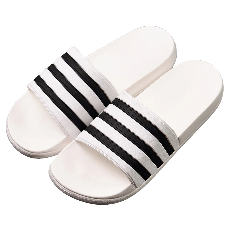 

Men's Slippers 2020 Women Mens Slides Couple Flip Flops Soft Black and White Stripes Casual Summer Shoes Male Chaussures Femme