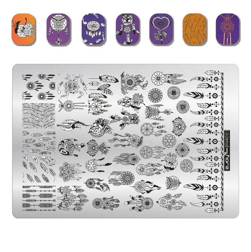 

Salon Nail Stamping Plates Lace Flower Animal Geometry Pattern Nail Art Stamping Template Image Plate Stencil Tool