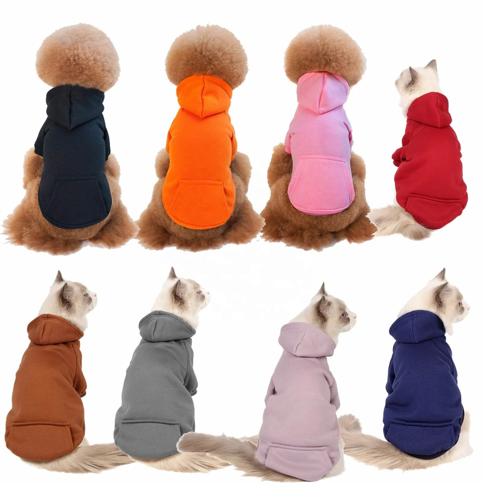 

Jhcentury Multicolor Simply Soft Fleece Pet Cat Dog Hoodie Dog Sweater Pet Clothes, Picture