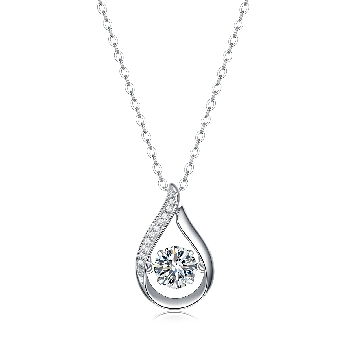 

Modern Style 925 Sterling Silver 1 Carat Moissanite Necklace Pendant Women Water Drop Style Wedding Engagement Pendant