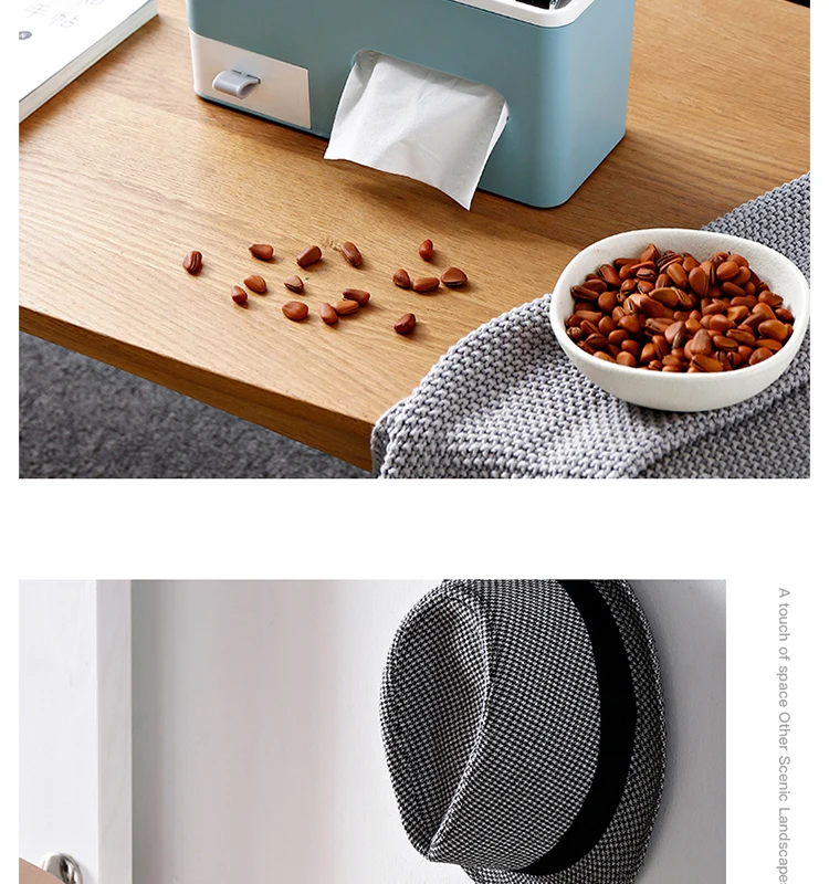 Multi-functional table top tissue box desktop storage box organizer mobile phone  remote control holder