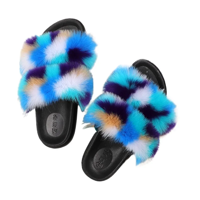 

wholesale high quality fur slipper for women, Show as pictures