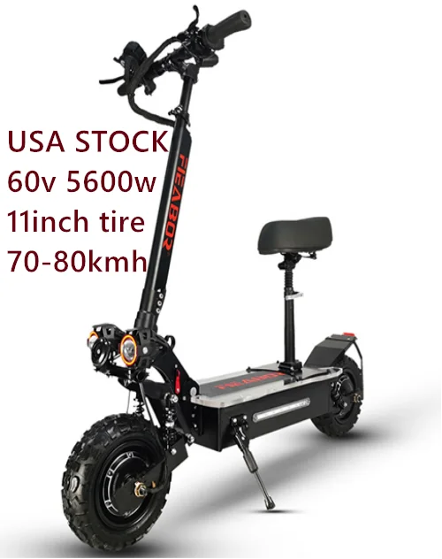 

USA warehouse Dropshipping Q06 5600watt 60V dual motor escooter Fat tire fast electric folding scooter scooters