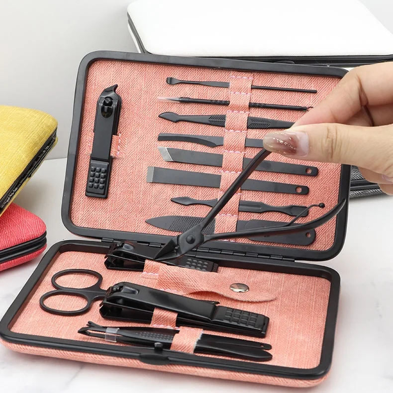 

Hot Style Amazon Popular New 15 Piece Manicure Pedicure Set Stainless Steel Wholesale Nail Clipper Set Women Men Nail tool kit