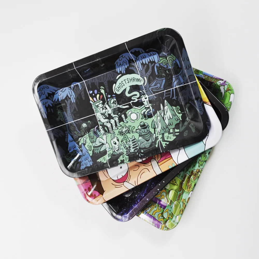 

High Quality Papers Hot Selling Herb paper Weed For Smoking Accessories Tinplate metal tray Rolling Trays, Multi color
