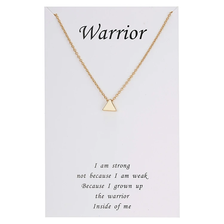 

Simple Charm Gold Chain White Card Gift Triangle Conch Ball Pearl Birthstone Pendant Necklace For Women