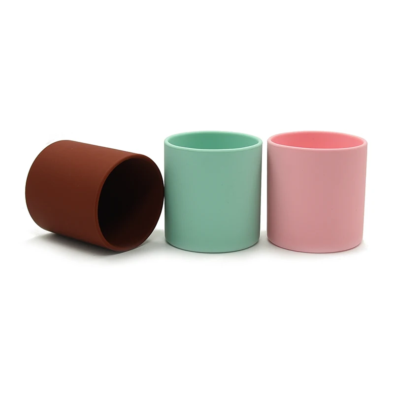 

Custom Reusable BPA Free Silicone Children Toddler Training Cup Silicon Baby Drinking Cup with Cover, Blue, pink, light green, customized