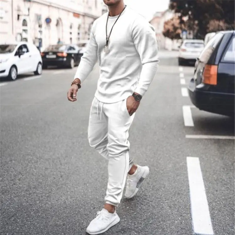 

Custom logo two piece men s sweatsuit sets bulk fall tracksuit set sew mens tracksuit regular mens casual sets with drawstring