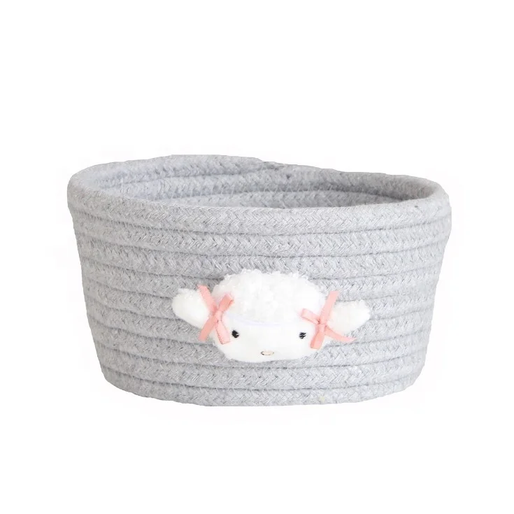 

Desktop Storage Basket Animal Hand-woven Storage Basket Cartoon Cotton Rope Storage Basket