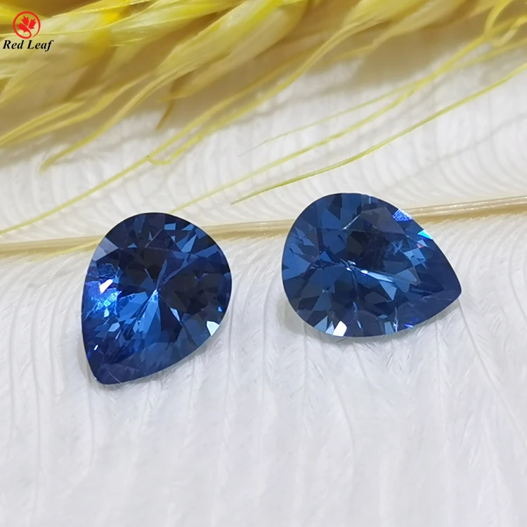 

Hot Sale Aquamarine blue 119# Synthetic Spinel Stone Pear shape Loose Gemstone for jewelry making