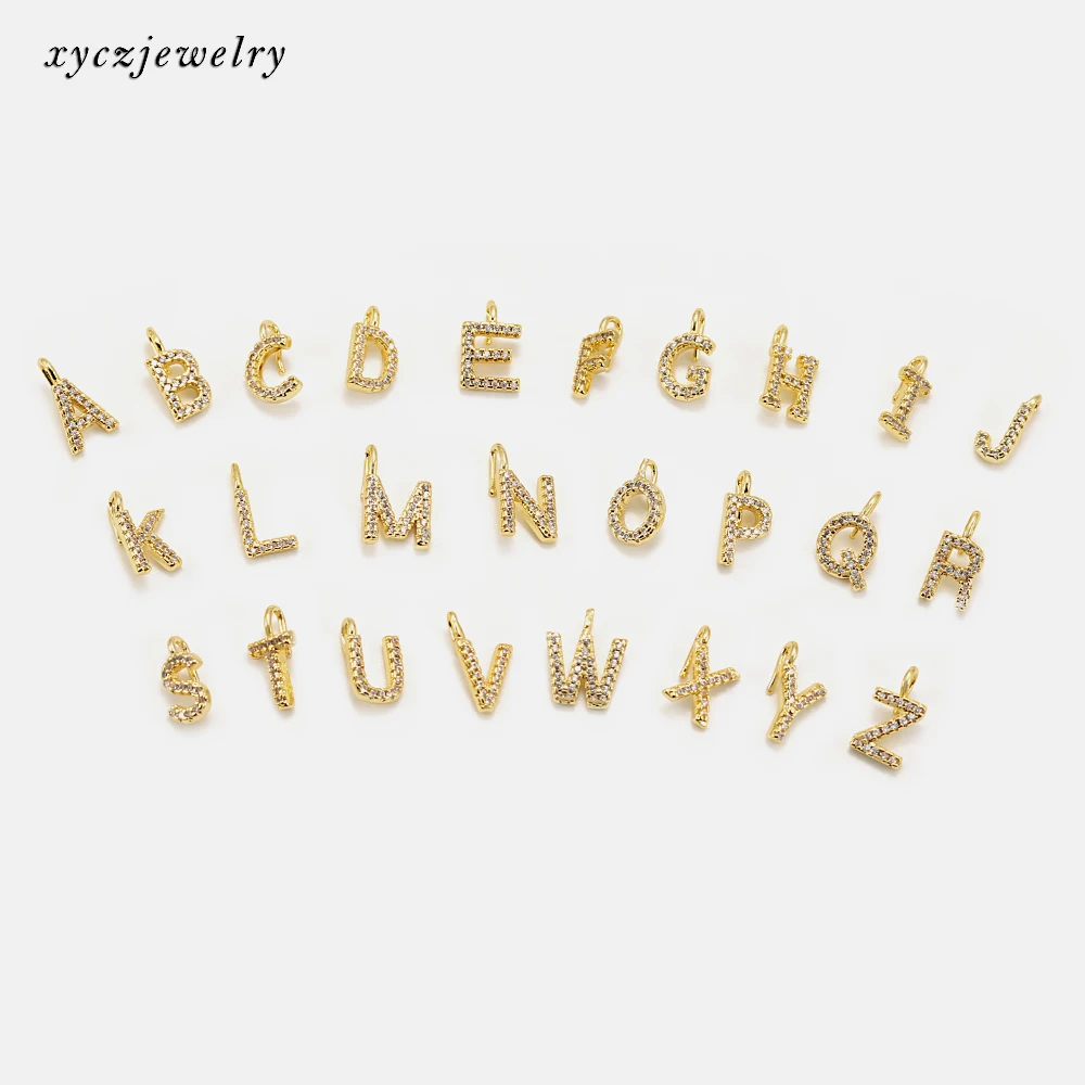 

26 alphabet birthday gift jewelry Initial charms DIY letter name pendant, White