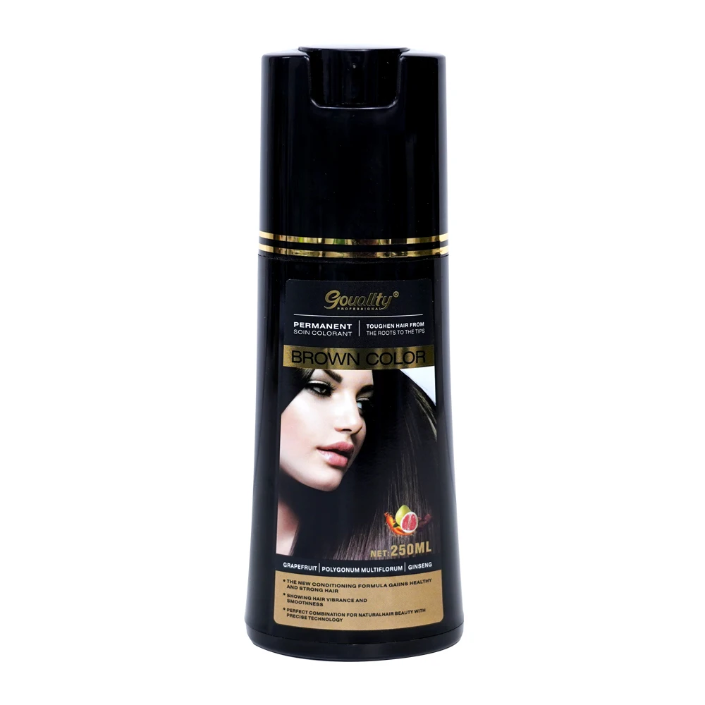 

Private Label ginger herbal permanent dye fast magic organic black hair shampoo, Black/ brown/ customized