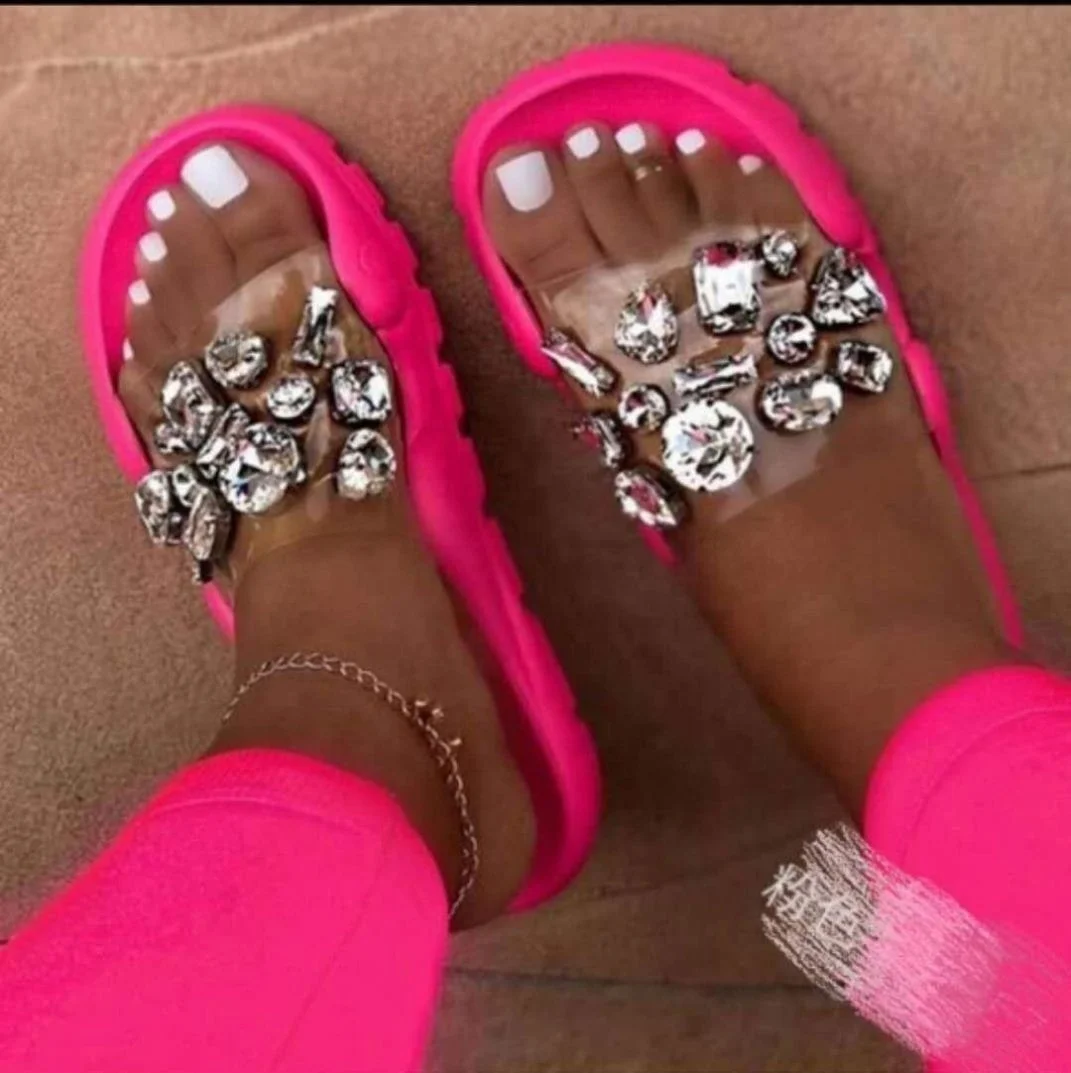 

Wholesale High-Quality Vacation Leisure Rhinestone Home Comfortable Slippers Women's Sandals