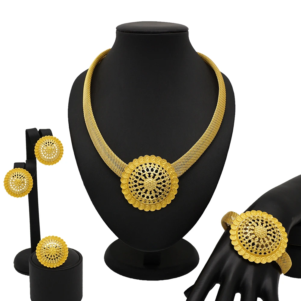 

2020 latest designs beautiful jewelry sets gold fashion jewelry in stock items from Mirafeel BJ792