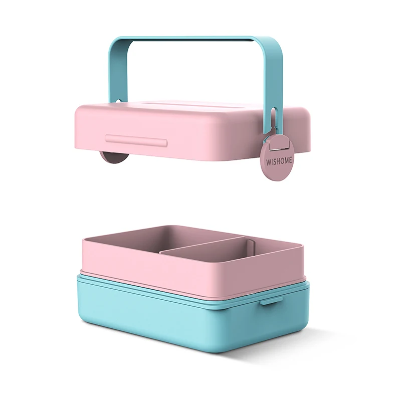 

Hot sales bento lunch box container biodegradable takeaway food 3 container box compartment lunch bento box with handle