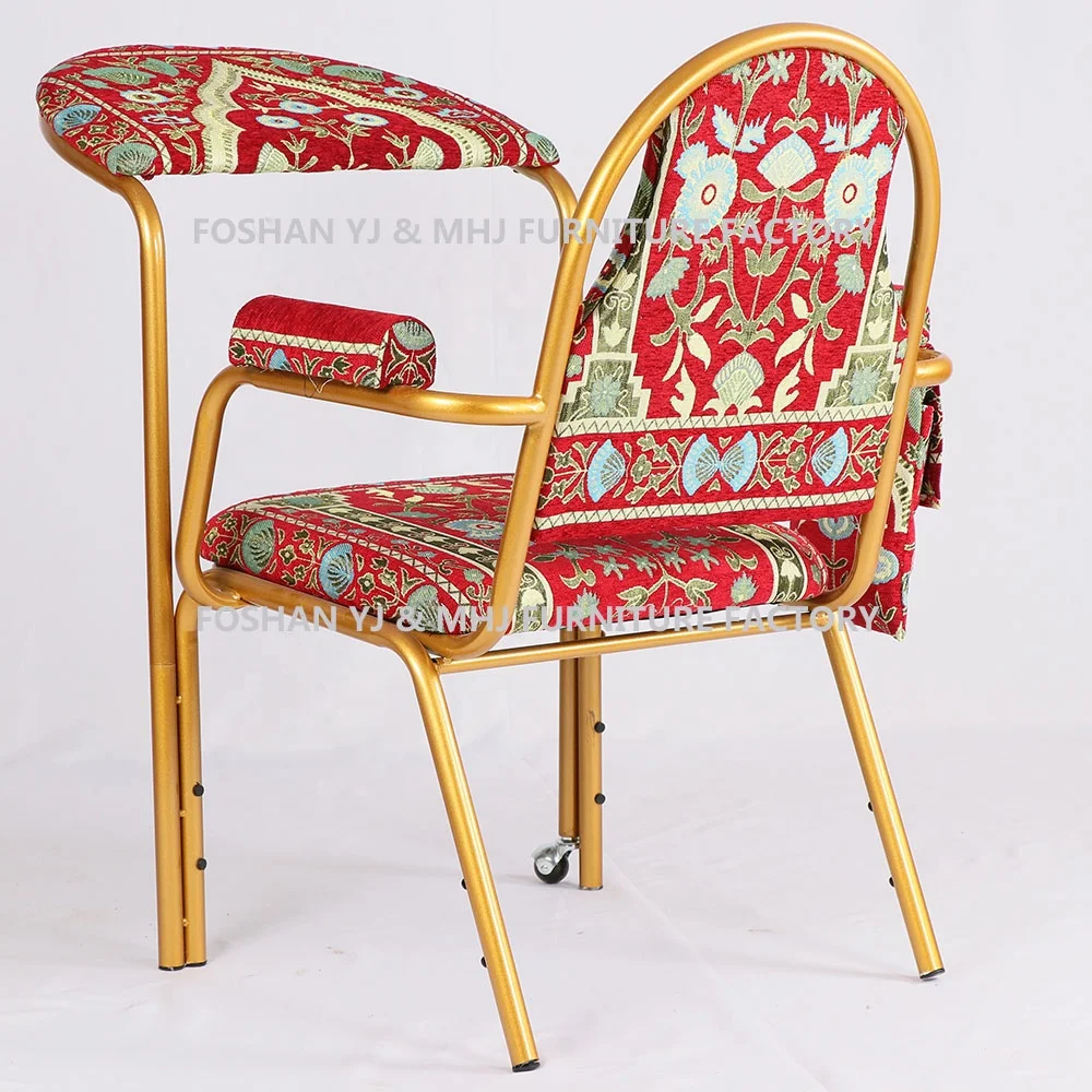 
stackable metal red carpet prayer muslim chair armchairs for church 